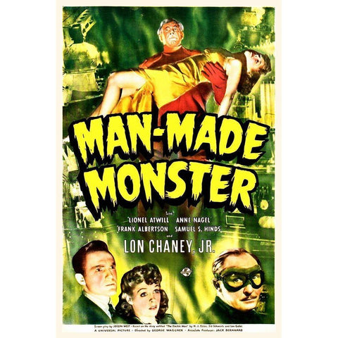 Man Made Monster Black Modern Wood Framed Art Print with Double Matting by Hollywood Photo Archive