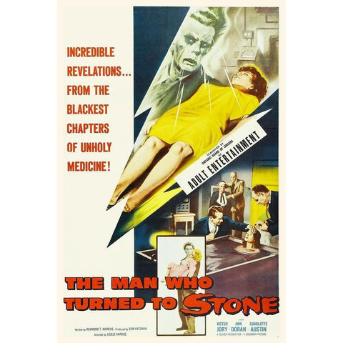 The Man Who Turned To Stone Black Modern Wood Framed Art Print with Double Matting by Hollywood Photo Archive