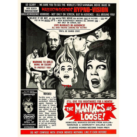 Maniacs Gold Ornate Wood Framed Art Print with Double Matting by Hollywood Photo Archive