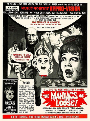 Maniacs Black Ornate Wood Framed Art Print with Double Matting by Hollywood Photo Archive