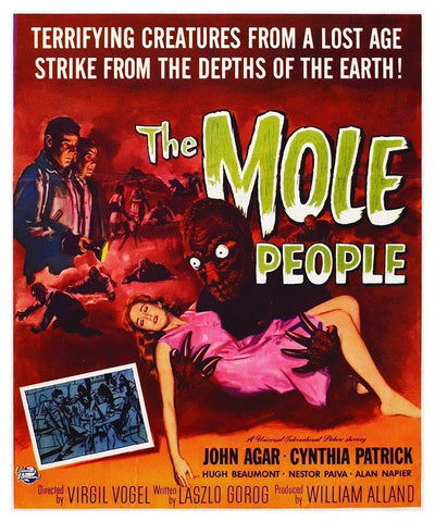 Mole People White Modern Wood Framed Art Print with Double Matting by Hollywood Photo Archive