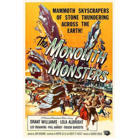 Monolith Monster Black Modern Wood Framed Art Print with Double Matting by Hollywood Photo Archive