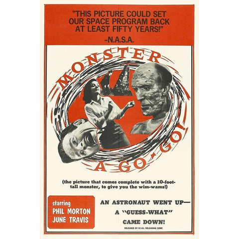 Monster A Go-Go! Black Modern Wood Framed Art Print with Double Matting by Hollywood Photo Archive