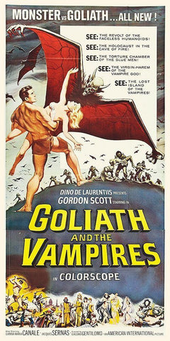 Goliath and the Vampires White Modern Wood Framed Art Print with Double Matting by Hollywood Photo Archive