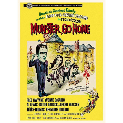 Munster Go Home Black Modern Wood Framed Art Print with Double Matting by Hollywood Photo Archive