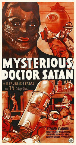 mysterious_doctor_satan_poster_02 Black Ornate Wood Framed Art Print with Double Matting by Hollywood Photo Archive