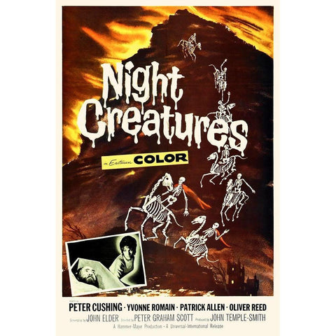 Night Creatures White Modern Wood Framed Art Print by Hollywood Photo Archive