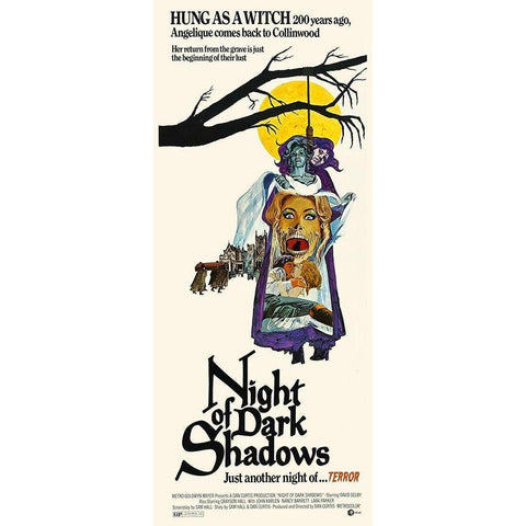 Night of Dark Shadows White Modern Wood Framed Art Print by Hollywood Photo Archive