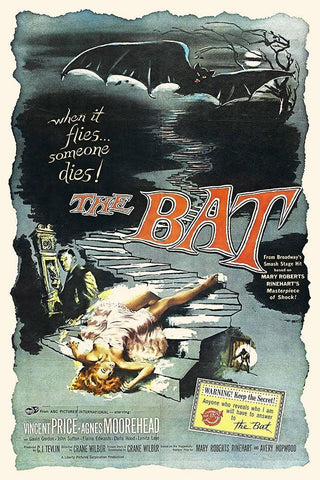 The Bat Black Ornate Wood Framed Art Print with Double Matting by Hollywood Photo Archive