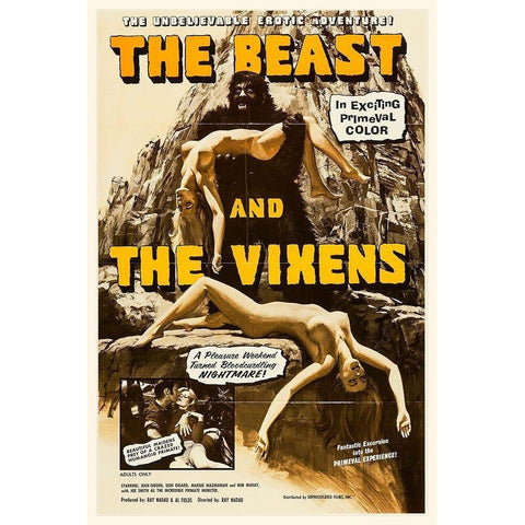 The Beast and the Vixens Black Modern Wood Framed Art Print with Double Matting by Hollywood Photo Archive