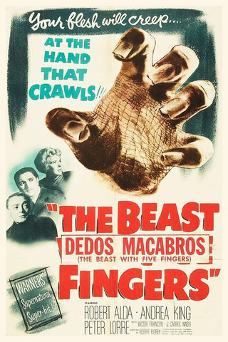 Spanish - The Beast with Five Fingers Black Ornate Wood Framed Art Print with Double Matting by Hollywood Photo Archive