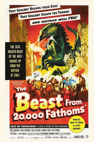 The Beast from 20,000 Fathoms Black Ornate Wood Framed Art Print with Double Matting by Hollywood Photo Archive