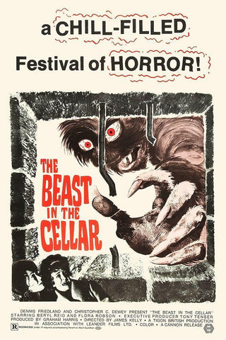 The Beast in the Cellar White Modern Wood Framed Art Print with Double Matting by Hollywood Photo Archive