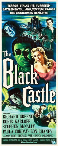 The Black Castle Black Ornate Wood Framed Art Print with Double Matting by Hollywood Photo Archive