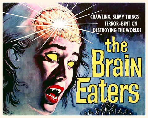 The Brain Eaters White Modern Wood Framed Art Print with Double Matting by Hollywood Photo Archive