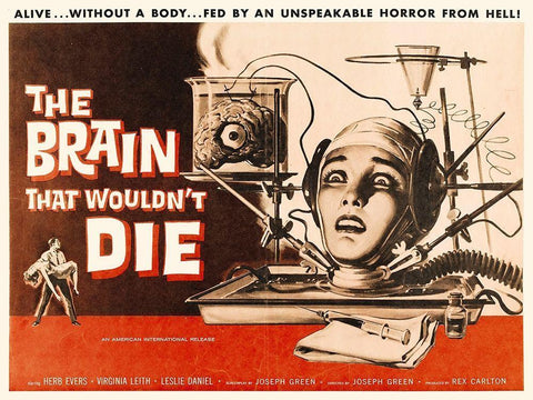 The Brain That Wouldnt Die Black Ornate Wood Framed Art Print with Double Matting by Hollywood Photo Archive