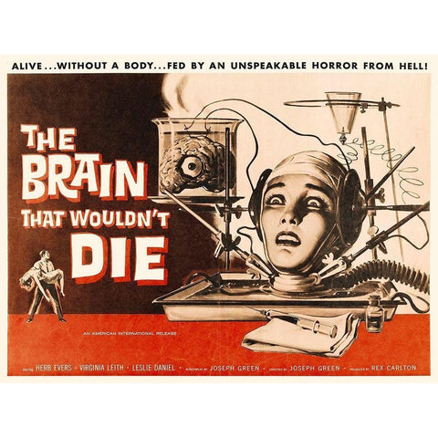 The Brain That Wouldnt Die White Modern Wood Framed Art Print by Hollywood Photo Archive