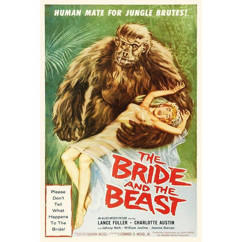 The Bride and the Beast Gold Ornate Wood Framed Art Print with Double Matting by Hollywood Photo Archive