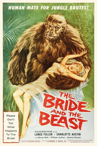 The Bride and the Beast Black Ornate Wood Framed Art Print with Double Matting by Hollywood Photo Archive