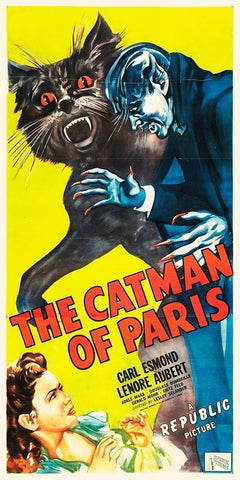 The Catman of Paris - 1946 Black Ornate Wood Framed Art Print with Double Matting by Hollywood Photo Archive