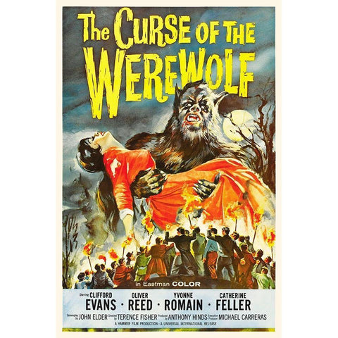 The Curse of the Werewolf White Modern Wood Framed Art Print by Hollywood Photo Archive