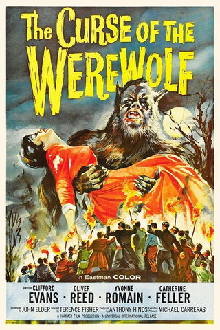 The Curse of the Werewolf White Modern Wood Framed Art Print with Double Matting by Hollywood Photo Archive