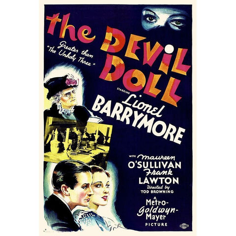 The Devil Doll Gold Ornate Wood Framed Art Print with Double Matting by Hollywood Photo Archive