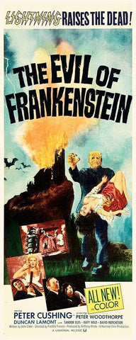 The Evil of Frankenstein White Modern Wood Framed Art Print with Double Matting by Hollywood Photo Archive