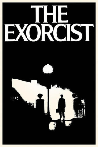 The Exorcist White Modern Wood Framed Art Print with Double Matting by Hollywood Photo Archive