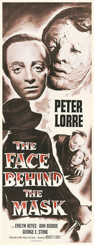 The Face Behind The Mask White Modern Wood Framed Art Print with Double Matting by Hollywood Photo Archive