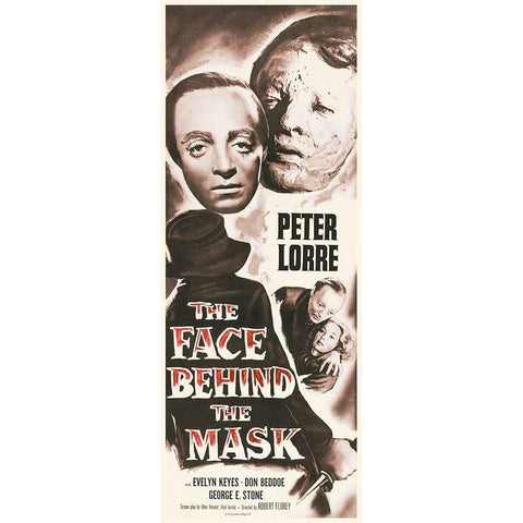 The Face Behind The Mask White Modern Wood Framed Art Print by Hollywood Photo Archive