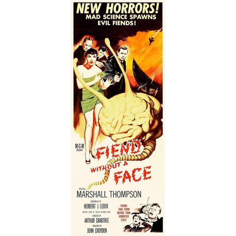 The Fiend Without a Face White Modern Wood Framed Art Print by Hollywood Photo Archive