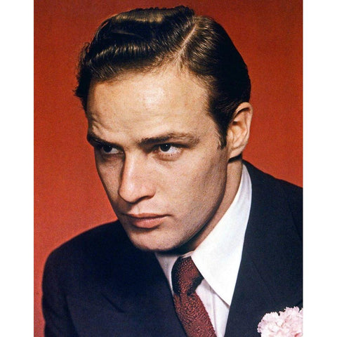 Marlon Brando Gold Ornate Wood Framed Art Print with Double Matting by Hollywood Photo Archive