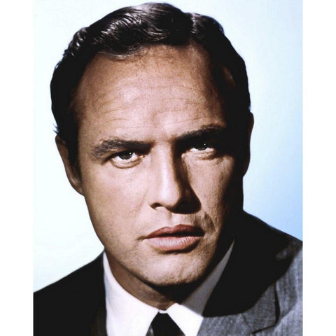 Marlon Brando Black Modern Wood Framed Art Print with Double Matting by Hollywood Photo Archive