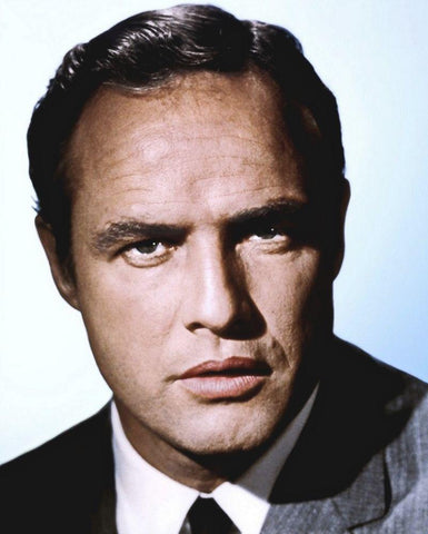 Marlon Brando White Modern Wood Framed Art Print with Double Matting by Hollywood Photo Archive