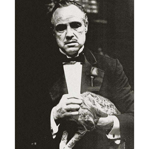 Marlon Brando - The Godfather Gold Ornate Wood Framed Art Print with Double Matting by Hollywood Photo Archive