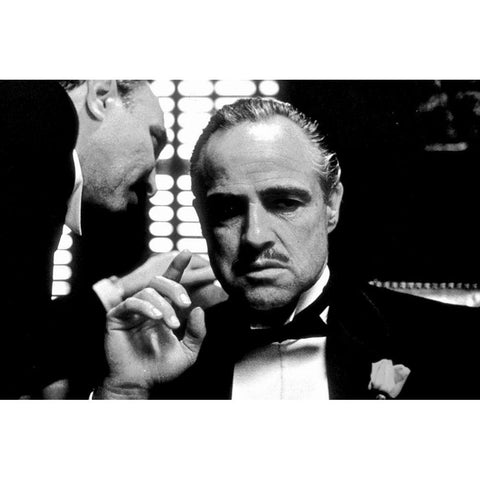 Marlon Brando - The Godfather Gold Ornate Wood Framed Art Print with Double Matting by Hollywood Photo Archive