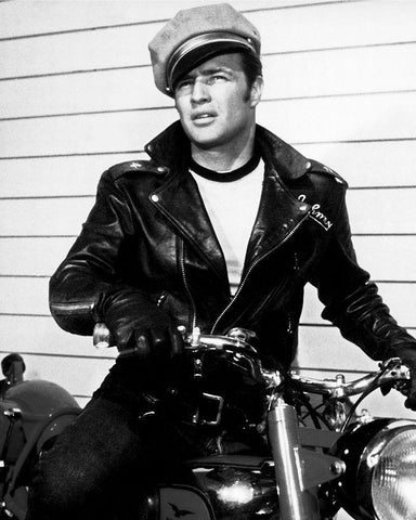 Marlon Brando - The Wild One Black Ornate Wood Framed Art Print with Double Matting by Hollywood Photo Archive