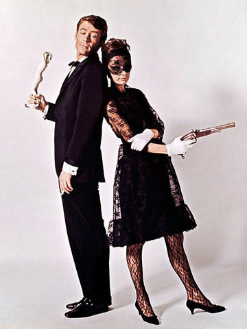 Audrey Hepburn and Peter OToole Black Ornate Wood Framed Art Print with Double Matting by Hollywood Photo Archive