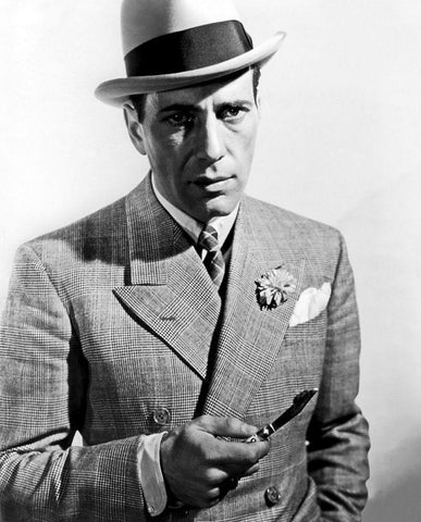 Humphrey Bogart Black Ornate Wood Framed Art Print with Double Matting by Hollywood Photo Archive