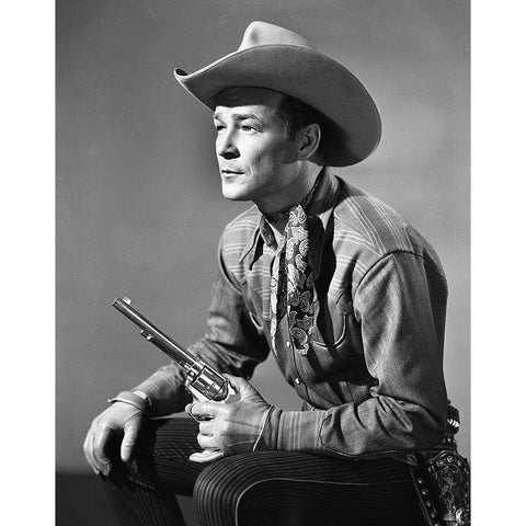 Roy Rogers Gold Ornate Wood Framed Art Print with Double Matting by Hollywood Photo Archive