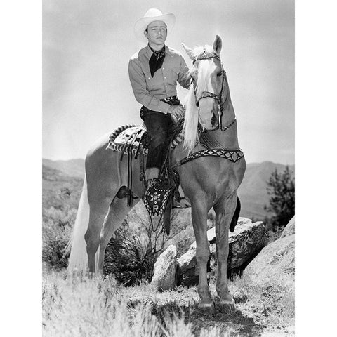 Roy Rogers Black Modern Wood Framed Art Print with Double Matting by Hollywood Photo Archive