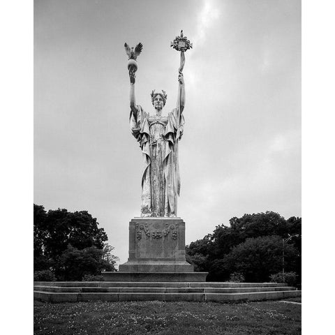 Statue Republic for the Worlds Columbian Exposition Chicago Illinois Gold Ornate Wood Framed Art Print with Double Matting by Highsmith, Carol