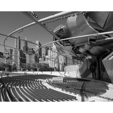 Jay Pritzker Pavillion by Frank Gehry in Grant Park Chicago Illinois Gold Ornate Wood Framed Art Print with Double Matting by Highsmith, Carol