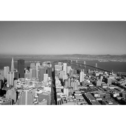 Aerial View of San Francisco California Including the Bay Bridge White Modern Wood Framed Art Print by Highsmith, Carol