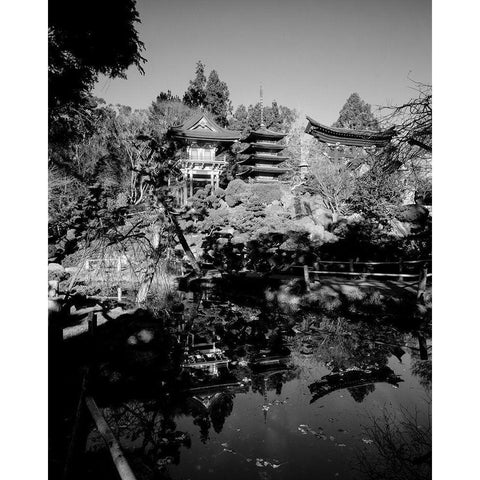 Japanese Tea Garden at Golden Gate Park San Francisco California White Modern Wood Framed Art Print by Highsmith, Carol