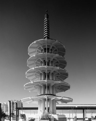 Japantown Peace Pagoda San Francisco California White Modern Wood Framed Art Print with Double Matting by Highsmith, Carol