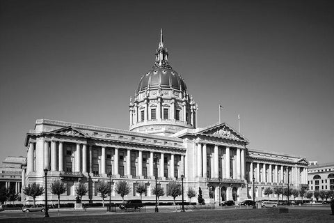 Regal City Hall San Francisco California White Modern Wood Framed Art Print with Double Matting by Highsmith, Carol