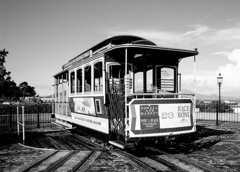 Cable car turnaround San Francisco California Black Ornate Wood Framed Art Print with Double Matting by Highsmith, Carol