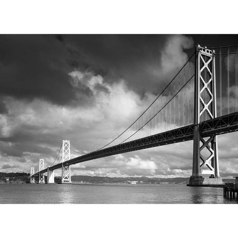 Bay Bridge San Francisco California White Modern Wood Framed Art Print by Highsmith, Carol